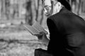 Orthodox jewish man prays