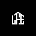 LFE letter logo design on BLACK background. LFE creative initials letter logo concept. LFE letter design Royalty Free Stock Photo