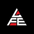 LFE triangle letter logo design with triangle shape. LFE triangle logo design monogram. LFE triangle vector logo template with red Royalty Free Stock Photo