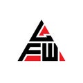 LFW triangle letter logo design with triangle shape. LFW triangle logo design monogram. LFW triangle vector logo template with red