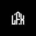 LFX letter logo design on BLACK background. LFX creative initials letter logo concept. LFX letter design Royalty Free Stock Photo