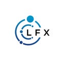 LFX letter technology logo design on white background. LFX creative initials letter IT logo concept. LFX letter design Royalty Free Stock Photo