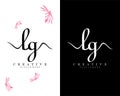 Lg, gl initial company name logo template vector