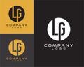 Lg, gl initial logo design letter with circle shape