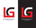 Lg, gl initial letter logo design letter shape