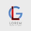 LG logo letters with blue and red gradation