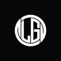 LG Logo monogram shield inside circle shape vector images design template Royalty Free Stock Photo