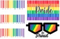 Lgbt barcode pride flag  and lgbq glass Royalty Free Stock Photo