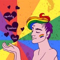 LGBT card man in love
