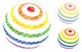 LGBT color stripes abstract sphere Composition Icon of Uneven Parts