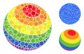 LGBT color stripes sphere Mosaic Icon of Circles