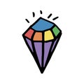 LGBT colored crystal. Hand-drawn doodle