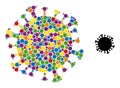 LGBT Colored Dotted Coronavirus Cell Icon Random Collage