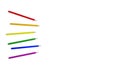 LGBT colored pencils over white background: red, orange, yellow, green, blue, purple Royalty Free Stock Photo