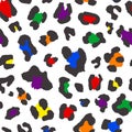 Lgbt colors leopard style seamless pattern design, vector illustration background Royalty Free Stock Photo