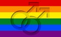 LGBT community, flag. The doubled male sign. Illustration. The symbol of gay male.