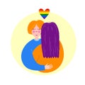 LGBT concept. LGBT rainbow flag. Vector illustration in flat cartoon style. Love concept. gay parade, pride month.