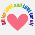 LGBT concept, motivating phrase in the colors of the rainbow. Decoding abbreviations LGBT