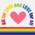 LGBT concept, motivating phrase in the colors of the rainbow. Decoding abbreviations LGBT