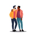 LGBT couple people. Cartoon flat vector illustration