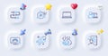 Lgbt, Deflation and Keys line icons. For web app, printing. Vector