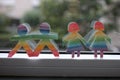 LGBT diversity rainbow olored cutout people