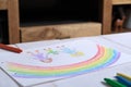 LGBT family drawing placed on table Royalty Free Stock Photo