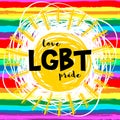 LGBT flag against homosexual discrimination. Lettering: LGBT Pride Love and Rainbow pattern. Gay poster. Vector Royalty Free Stock Photo