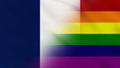 LGBT France Crumpled Fabric Flag Intro.