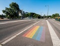 LGBT flag in front of the European Court of Human Rights