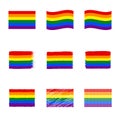 rainbow lgbt flag icon set, lesbian and gay pride symbols Royalty Free Stock Photo