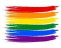 LGBT flag made from brush strokes of acrylic paint. Pride month banner, poster, background. Illustration Royalty Free Stock Photo