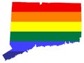 LGBT flag map of Connecticut Vector illustration Eps 10 Royalty Free Stock Photo