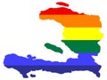 LGBT flag map of Haiti Vector illustration Royalty Free Stock Photo