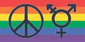 LGBT. Flat illustration of LGBT peace and vector icon for web. Rainbow Transgender Symbol - Colorful rainbow transgender Royalty Free Stock Photo