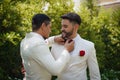 Lgbt gay bride and groom in wedding ceremony Royalty Free Stock Photo