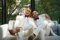 Lgbt gay bride and groom in wedding ceremony Royalty Free Stock Photo