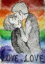 LGBT gays kissing kiss Love is love