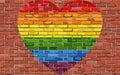 LGBT heart on brick wall Royalty Free Stock Photo