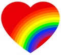 LGBT heart, heart with rainbow ribbon. LGBT heart