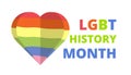 LGBT history month in October, week, day. Lesbians, bisexual flag Royalty Free Stock Photo