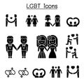 LGBT, Homosexual, gay, lesbian icon set
