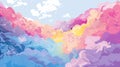 lgbt horizontal background with place for text. Pastel color lgbt flag background. Illustration. Place for text