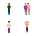 Lgbt icons set cartoon vector. Lgbt community representative