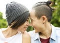 LGBT Lesbian Couple Moments Happiness Concept Royalty Free Stock Photo