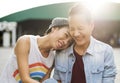 LGBT Lesbian Couple Moments Happiness Concept Royalty Free Stock Photo