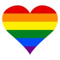 LGBT Lesbian, Gay, Bisexual and Transgender Pride Flag Rainbow Heart in Vector Illustration.