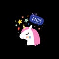 LGBT male gay unicorn icon in cartoon doodle style. Vector