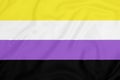 LGBT Non-binary pride community flag on a textured fabric. Pride symbol