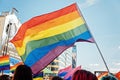 LGBT parade, pride month in Warsaw. Polish and Ukrainian activists march for LGBTQ rights, Equality Parade. Warsaw